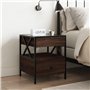 vidaXL Table de chevet en chêne marron – Table de nuit miroir LED Infinity 40 x 40 x 51 cm, cadre en bois d'ingénierie et cadre 