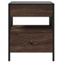 vidaXL Table de chevet en chêne marron – Table de nuit miroir LED Infinity 40 x 40 x 51 cm, cadre en bois d'ingénierie et cadre 