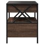vidaXL Table de chevet en chêne marron – Table de nuit miroir LED Infinity 40 x 40 x 51 cm, cadre en bois d'ingénierie et cadre 