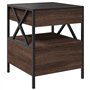 vidaXL Table de chevet en chêne marron – Table de nuit miroir LED Infinity 40 x 40 x 51 cm, cadre en bois d'ingénierie et cadre 