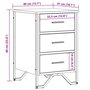 vidaXL Table de chevet - Table de chevet 3 tiroirs en chêne sonoma - Pieds en bois et métal - Meuble de chambre à coucher 40 x 4