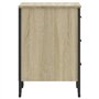vidaXL Table de chevet - Table de chevet 3 tiroirs en chêne sonoma - Pieds en bois et métal - Meuble de chambre à coucher 40 x 4