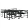 vidaXL Ensemble à Manger de Jardin 9 pcs Noir Résine tressée