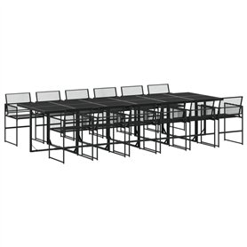 vidaXL Ensemble à Manger de Jardin 13 pcs Noir résine tressée
