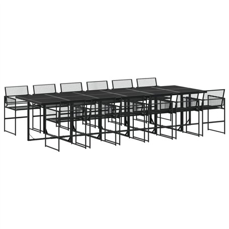 vidaXL Ensemble à Manger de Jardin 13 pcs Noir résine tressée