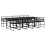 vidaXL Ensemble à Manger de Jardin 11 pcs Noir résine tressée