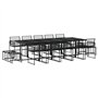 vidaXL Ensemble à Manger de Jardin 15 pcs Noir résine tressée