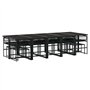 vidaXL Ensemble à Manger de Jardin 15 pcs Noir résine tressée