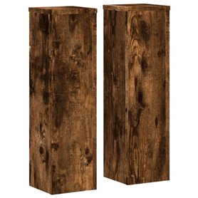 vidaXL Supports pour plantes 2 pcs chêne fumé bois d'ingénierie