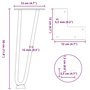 vidaXL Pieds de table en forme d'épingle à cheveux 4 pcs noir 30 cm