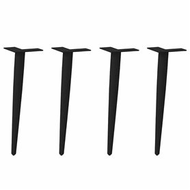 vidaXL Pieds de Table Basse Forme Conique 4 pcs Noir 30-31 cm Acier