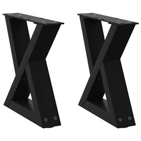 vidaXL Pieds de table basse 2 pcs noir 30x(30-31