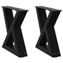 vidaXL Pieds de table basse 2 pcs noir 30x(30-31
