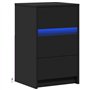 vidaXL Armoire de chevet avec lumières LED noir bois d'ingénierie