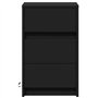 vidaXL Armoire de chevet avec lumières LED noir bois d'ingénierie, table d'appoint, armoire de lit, table d'appoint pour la cham