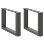vidaXL Pieds de Table Basse Forme de U 2 pcs Anthracite 50x(30-31) cm