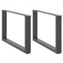 vidaXL Pieds de Table Basse Forme de U 2 pcs Anthracite 60x(42-43) cm
