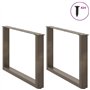 vidaXL Pieds de Table Basse Forme de U 2pcs Acier Naturel 60x(42-43) cm, Pied de Table, Pied de Table en métal, Pied de Meuble, 