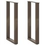 vidaXL Pieds de Table Basse Forme de U 2pcs Acier Naturel 38x(72-73) cm