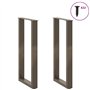 vidaXL Pieds de Table Basse Forme de U 2pcs Acier Naturel 38x(72-73) cm, Pied de Table, Pied de Table en métal, Pied de Meuble, 