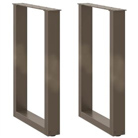 vidaXL Pieds de table basse forme de U 2pcs acier naturel 50x(72-73) cm