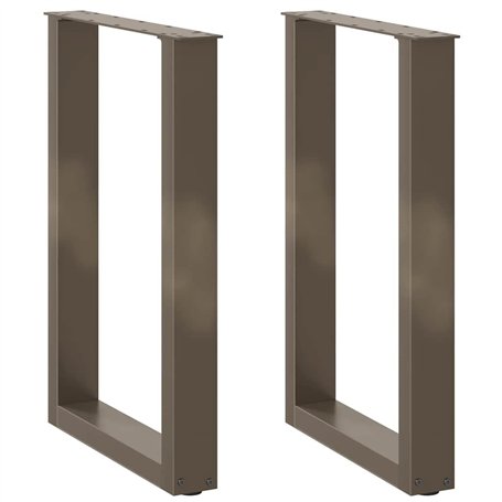 vidaXL Pieds de table basse forme de U 2pcs acier naturel 50x(72-73) cm