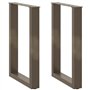 vidaXL Pieds de table basse forme de U 2pcs acier naturel 50x(72-73) cm