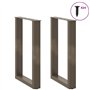 vidaXL Pieds de table basse forme de U 2pcs acier naturel 50x(72-73) cm, pied de table, pied de table en métal, pied de meuble, 