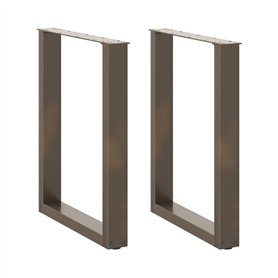 vidaXL Pieds de table basse forme de U 2pcs acier naturel 60x(72-73) cm
