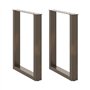 vidaXL Pieds de table basse forme de U 2pcs acier naturel 60x(72-73) cm