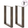 vidaXL Pieds de table basse forme de U 2pcs acier naturel 60x(72-73) cm, pied de table, pied de table en métal, pied de meuble, 