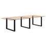 vidaXL Pieds de Table Basse Forme de U 2 pcs Noir 100x(72-73) cm Acier, Pied de Table, Pied de Table en métal, Pied de Meuble, P