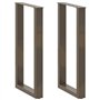 vidaXL Pieds de Table Basse Forme de U 2pcs Acier Naturel 40x(90-91) cm