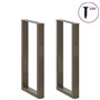 vidaXL Pieds de Table Basse Forme de U 2pcs Acier Naturel 40x(90-91) cm, Pied de Table, Pied de Table en métal, Pied de Meuble, 