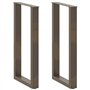 vidaXL Pieds de table basse forme de U 2pcs acier naturel 50x(90-91) cm