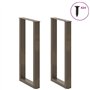 vidaXL Pieds de table basse forme de U 2pcs acier naturel 50x(90-91) cm, pied de table, pied de table en métal, pied de meuble, 