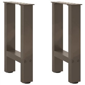 vidaXL Pieds de Table Basse Acier Naturel 2 pcs 28x(42-43) cm Acier