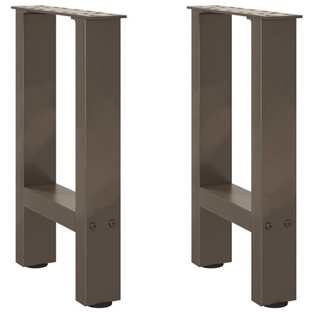 vidaXL Pieds de Table Basse Acier Naturel 2 pcs 28x(42-43) cm Acier