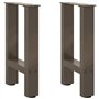vidaXL Pieds de Table Basse Acier Naturel 2 pcs 28x(42-43) cm Acier