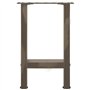 vidaXL Pieds de Table Basse Acier Naturel 2 pcs 28x(42-43) cm Acier, Pied de Table, Pied de Table en métal, Pied de Meuble, Pied