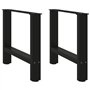 vidaXL Pieds de Table Basse Noir 2 pcs 42×50 cm Acier
