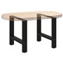 vidaXL Pieds de Table Basse Noir 2 pcs 42×50 cm Acier, Pied de Table, Pied de Table en métal, Pied de Meuble, Pied de Table de M