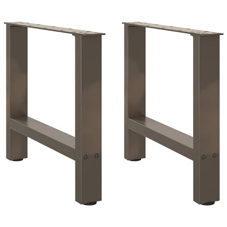 vidaXL Pieds de Table Basse Acier Naturel 2 pcs 42×50 cm Acier