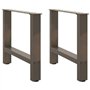 vidaXL Pieds de Table Basse Acier Naturel 2 pcs 42×50 cm Acier