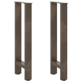 vidaXL Pieds de table basse acier naturel 2 pcs 28x(42-43) cm acier