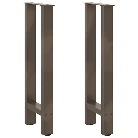 vidaXL Pieds de table basse acier naturel 2 pcs 28x(42-43) cm acier