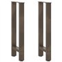 vidaXL Pieds de table basse acier naturel 2 pcs 28x(42-43) cm acier