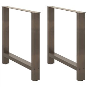 vidaXL Pieds de Table Basse Acier Naturel 2 pcs 70x(72-73) cm Acier