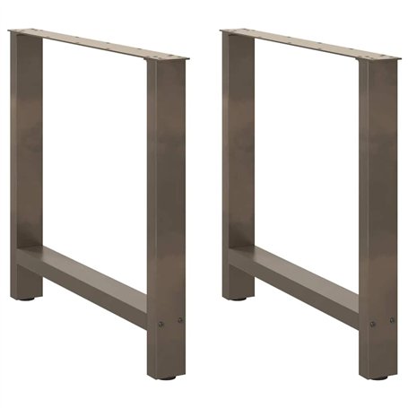 vidaXL Pieds de Table Basse Acier Naturel 2 pcs 70x(72-73) cm Acier