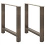 vidaXL Pieds de Table Basse Acier Naturel 2 pcs 70x(72-73) cm Acier